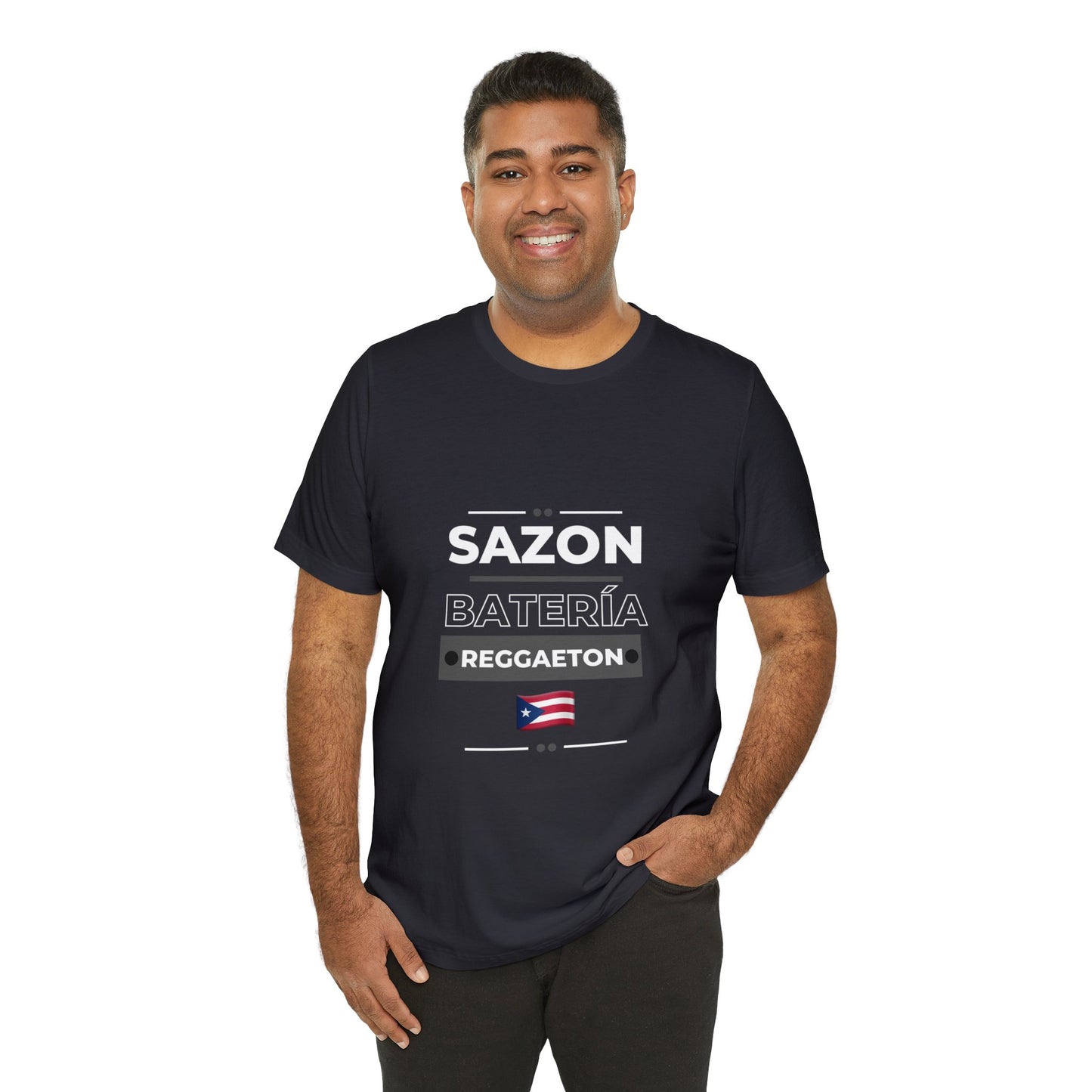 Sazon bateria y reggaeton tshirt that is sure to please any one from Puerto Rico, this is a great gift for any boricua in your life.