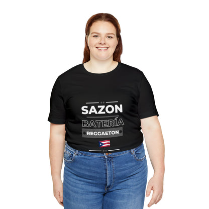 Sazon bateria y reggaeton tshirt that is sure to please any one from Puerto Rico, this is a great gift for any boricua in your life.