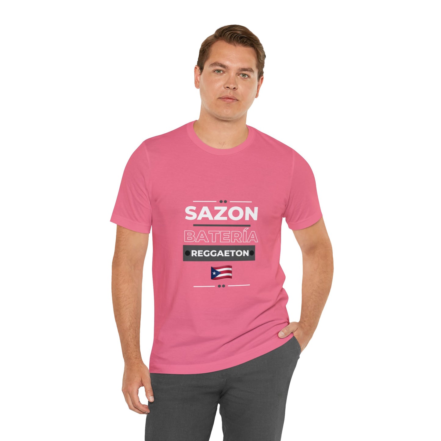 Sazon bateria y reggaeton tshirt that is sure to please any one from Puerto Rico, this is a great gift for any boricua in your life.