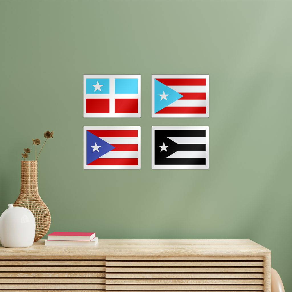 wall art Puerto Rico Flags Rectangle Wall Tiles Set