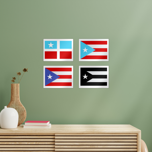 wall art Puerto Rico Flags Rectangle Wall Tiles Set