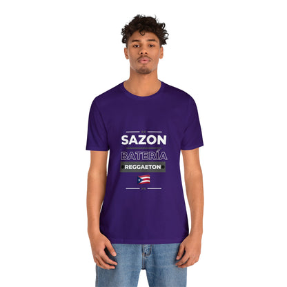 Sazon bateria y reggaeton tshirt that is sure to please any one from Puerto Rico, this is a great gift for any boricua in your life.