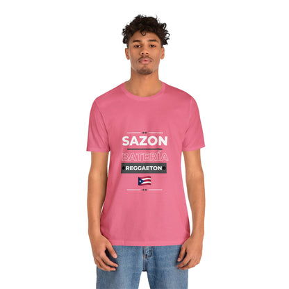 Sazon bateria y reggaeton tshirt that is sure to please any one from Puerto Rico, this is a great gift for any boricua in your life.