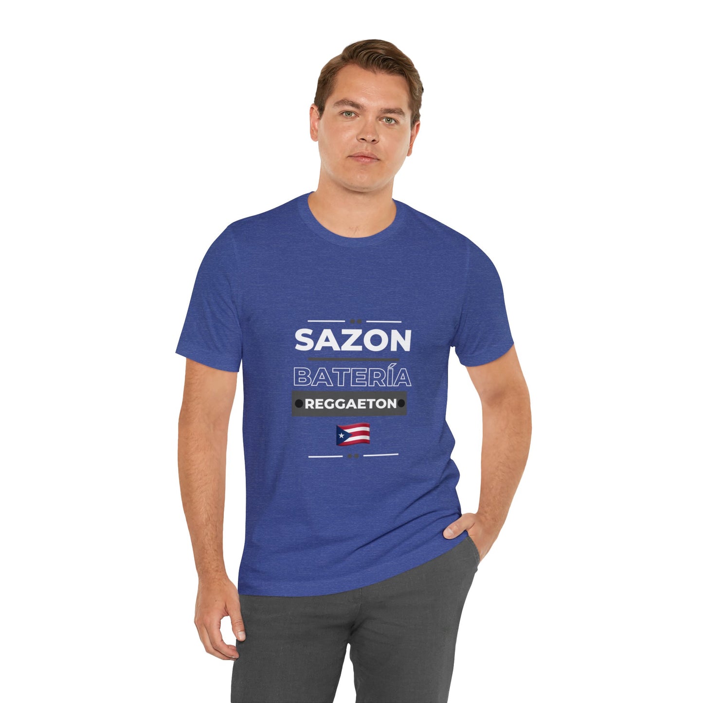 Sazon bateria y reggaeton tshirt that is sure to please any one from Puerto Rico, this is a great gift for any boricua in your life.