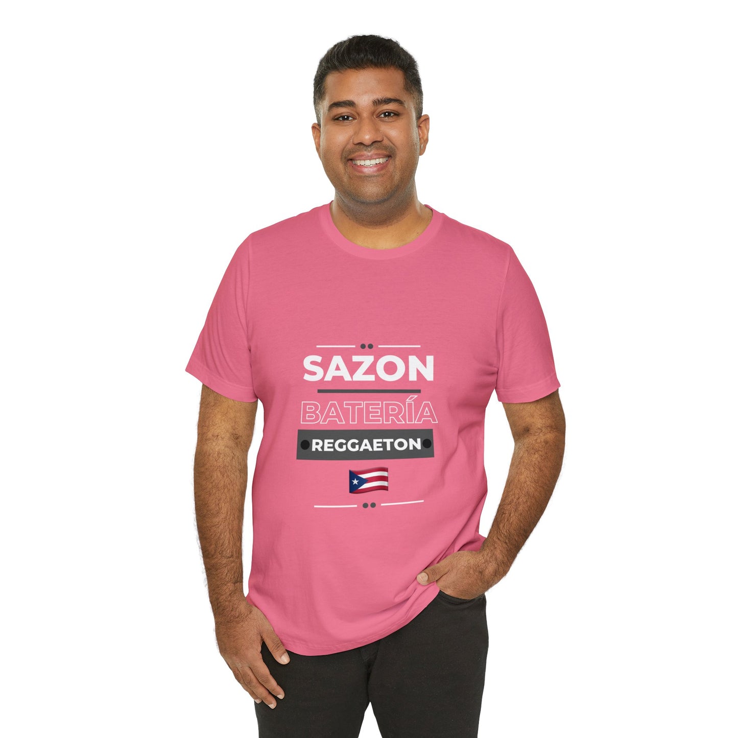 Sazon bateria y reggaeton tshirt that is sure to please any one from Puerto Rico, this is a great gift for any boricua in your life.