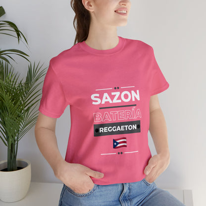 Sazon bateria y reggaeton tshirt that is sure to please any one from Puerto Rico, this is a great gift for any boricua in your life.