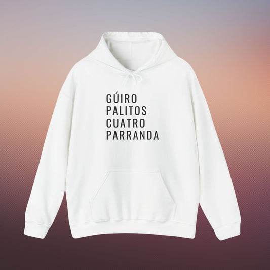 Güiro palito cuatro parranda Cozy Puerto Rico Souvenir Hoodie - Tropical Island Vibes